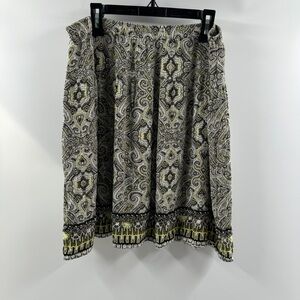 CB Established 1962 A-Line Skirt | Kaleidoscope Print | Beaded Hem | Size Medium